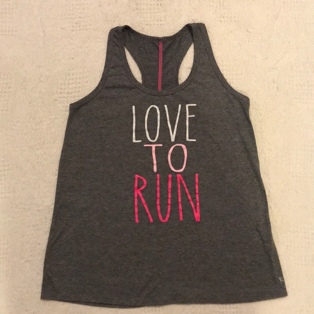 Danskin Now racer back grey tank top